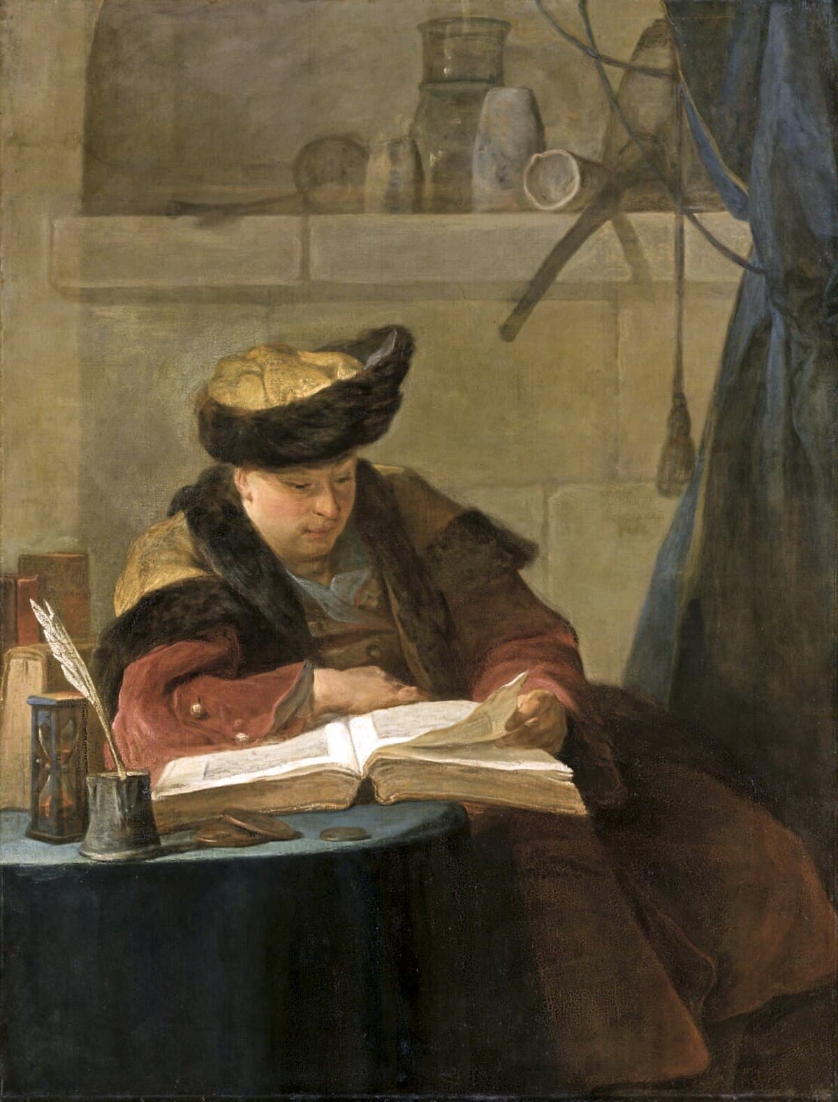 A Chemist in his Laboratory (A Philosopher giving a Lecture) by Jean-Baptiste-Siméon Chardin