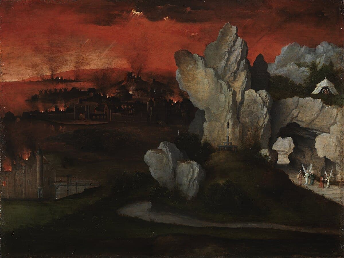 Landscape with the destruction of Sodom and Gomorrah by Joachim Patinir at Museum Boijmans van Beuningen, Rotterdam