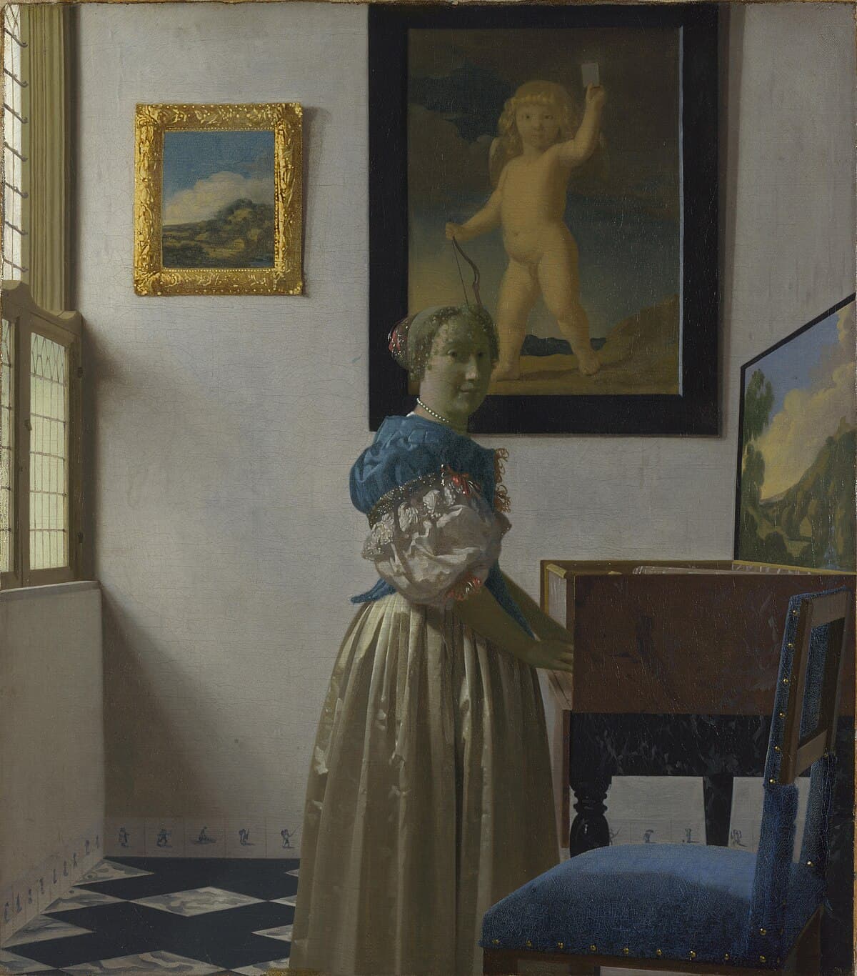A Lady Standing at a Virginal by Johannes Vermeer