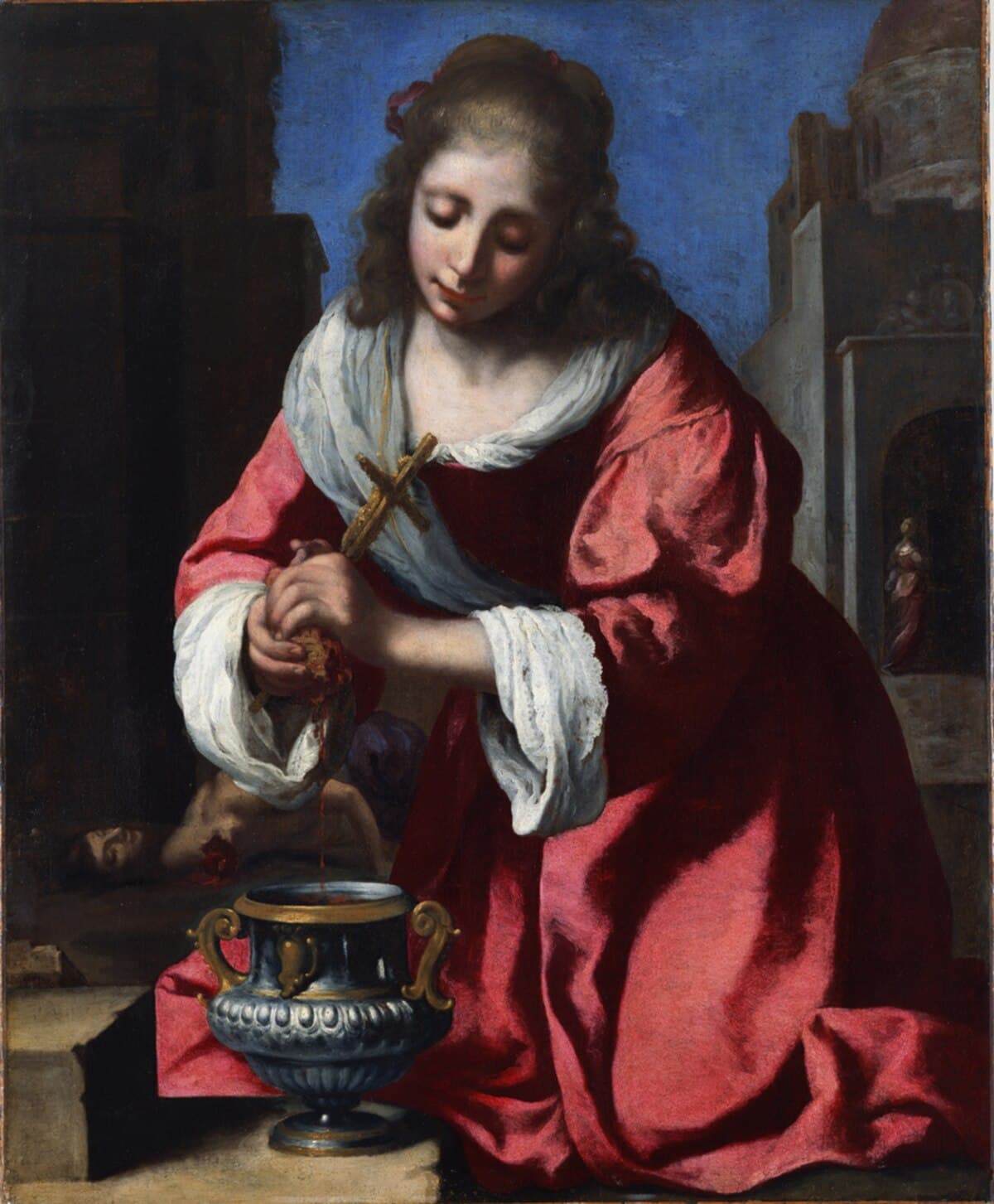 Saint Praxedis by Johannes Vermeer (1655), oil painting at National Museum of Western Art