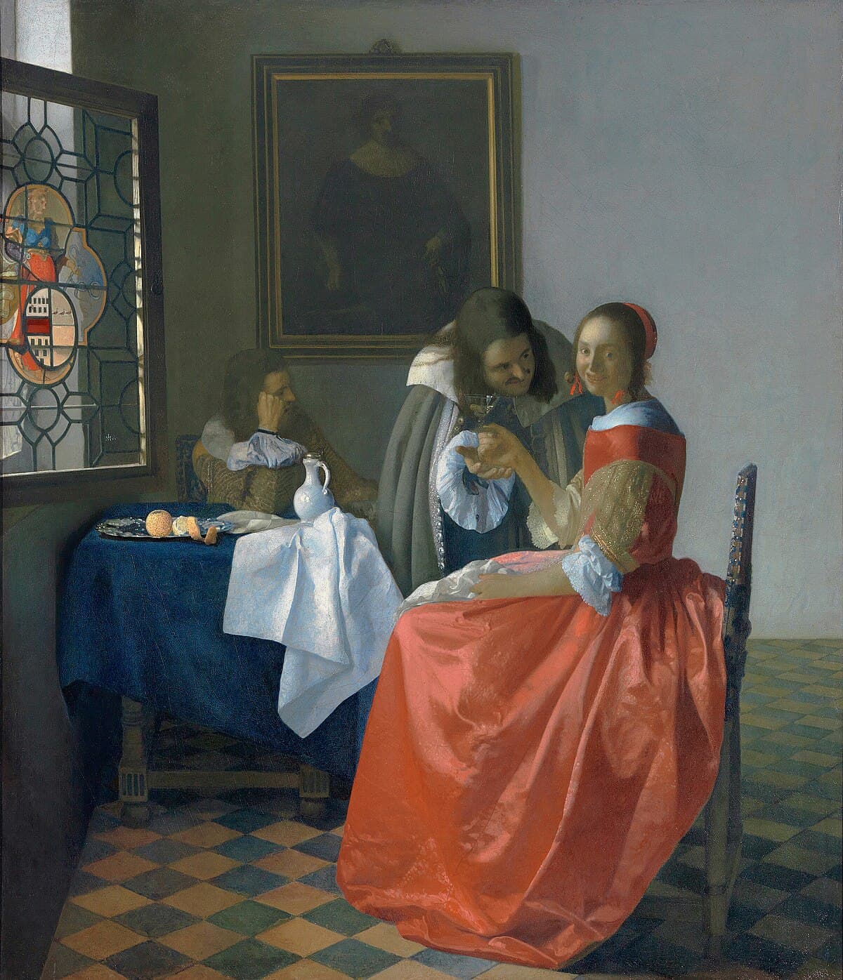 The Girl with the Wine Glass by Johannes Vermeer