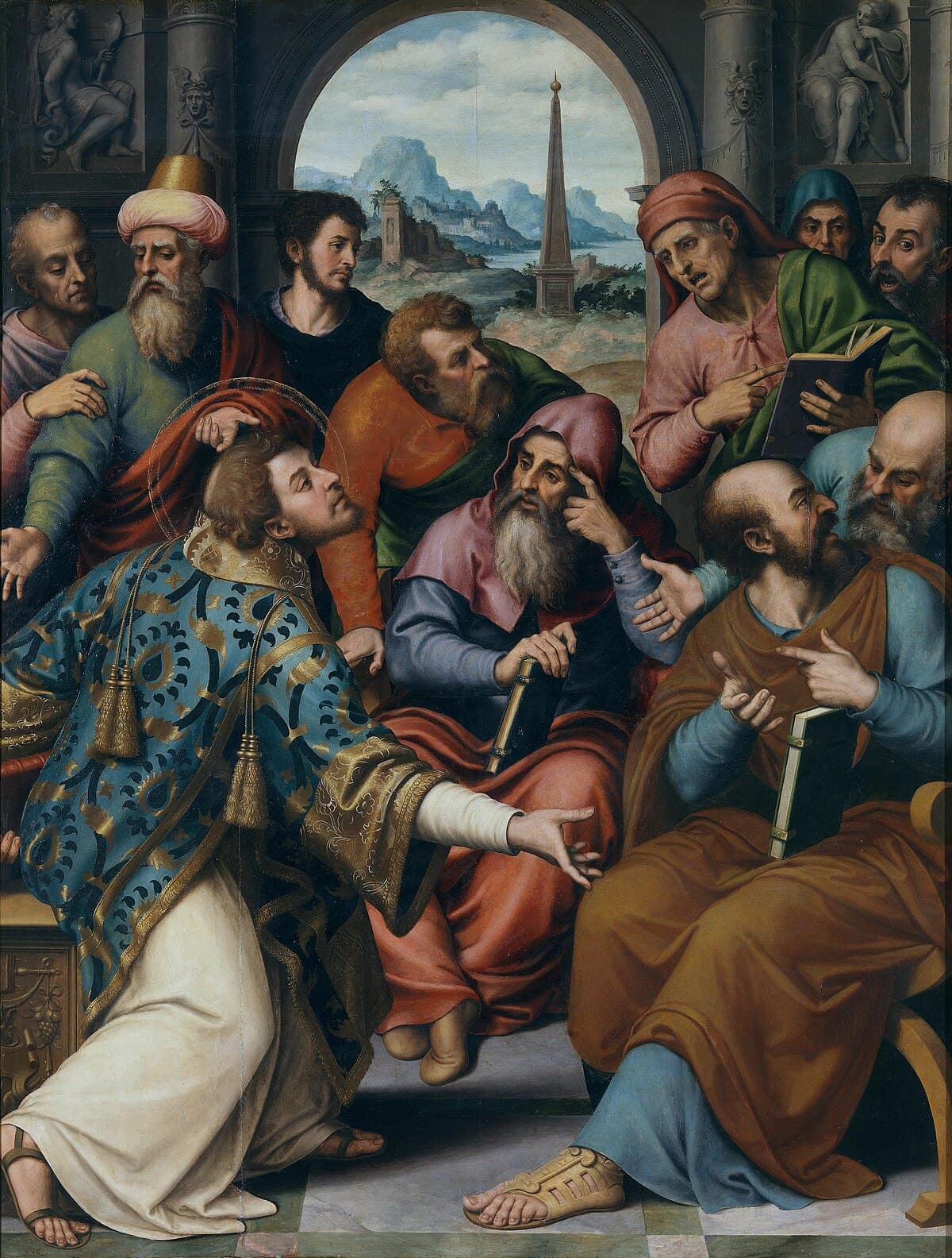 Saint Stephen in the synagogue by Juan de Juanes