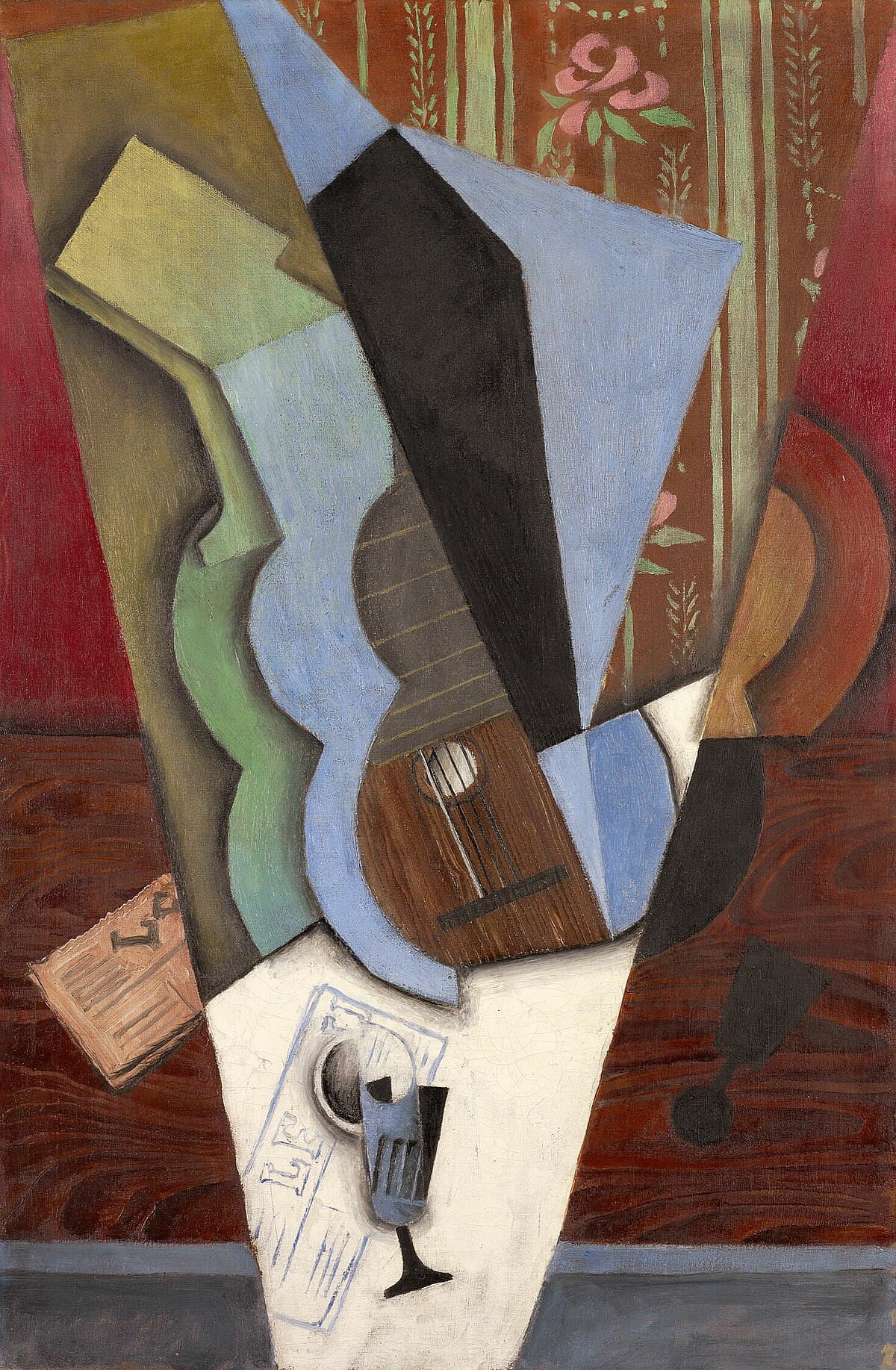 Guitar and Glass by Juan Gris at Private Collection