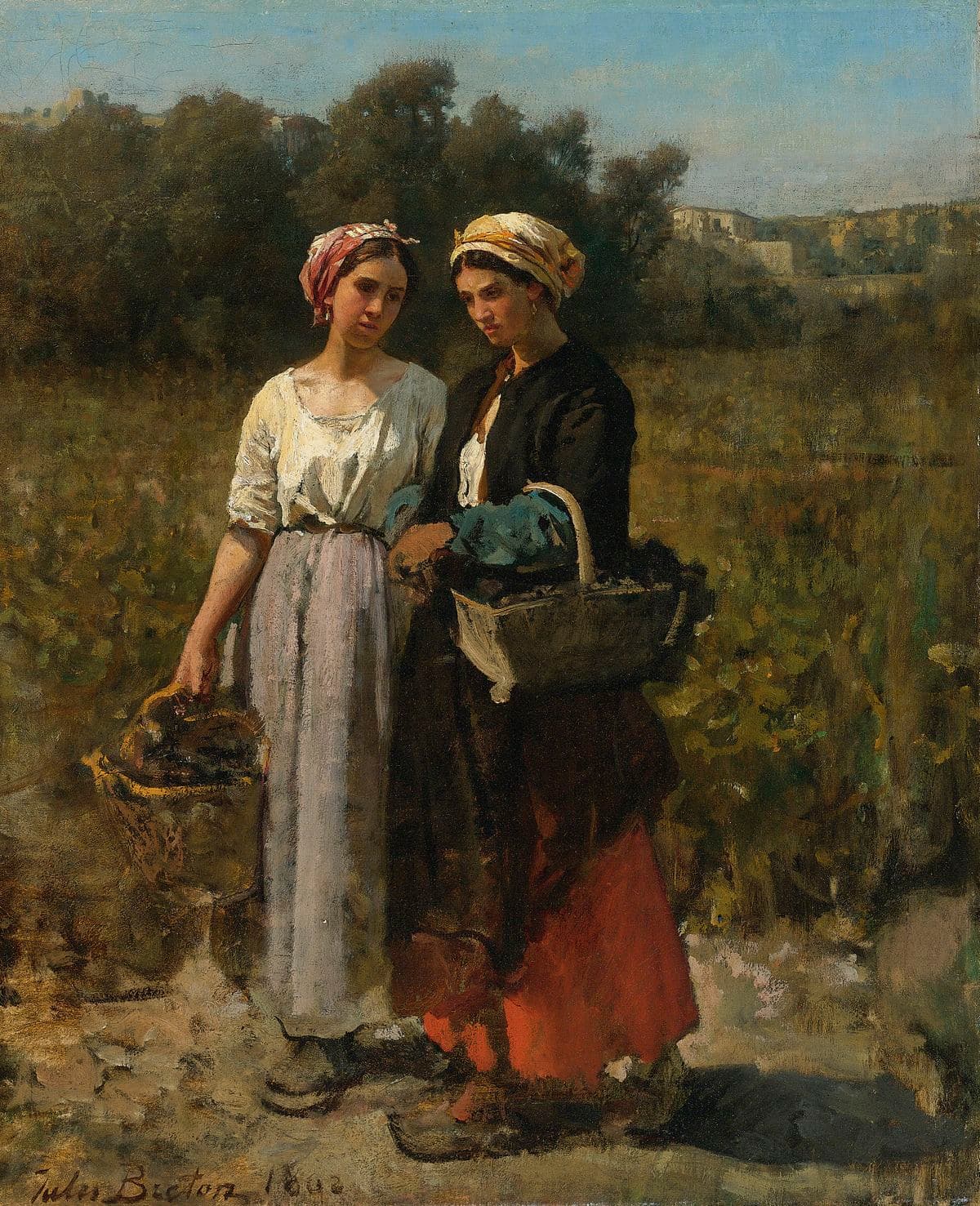 Head of a woman by Jules Breton