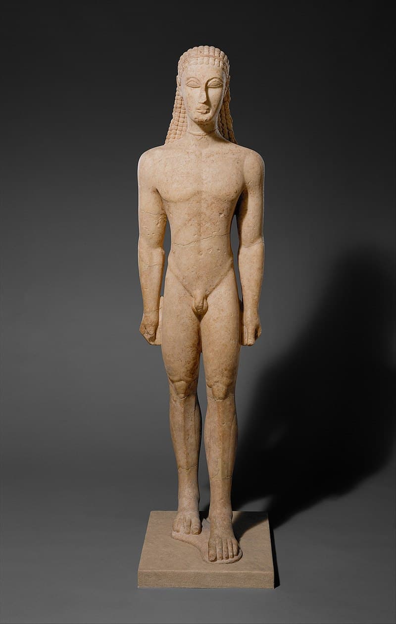 Marble Statue of a Kouros (Youth) by Ancient Greek (Unknown)