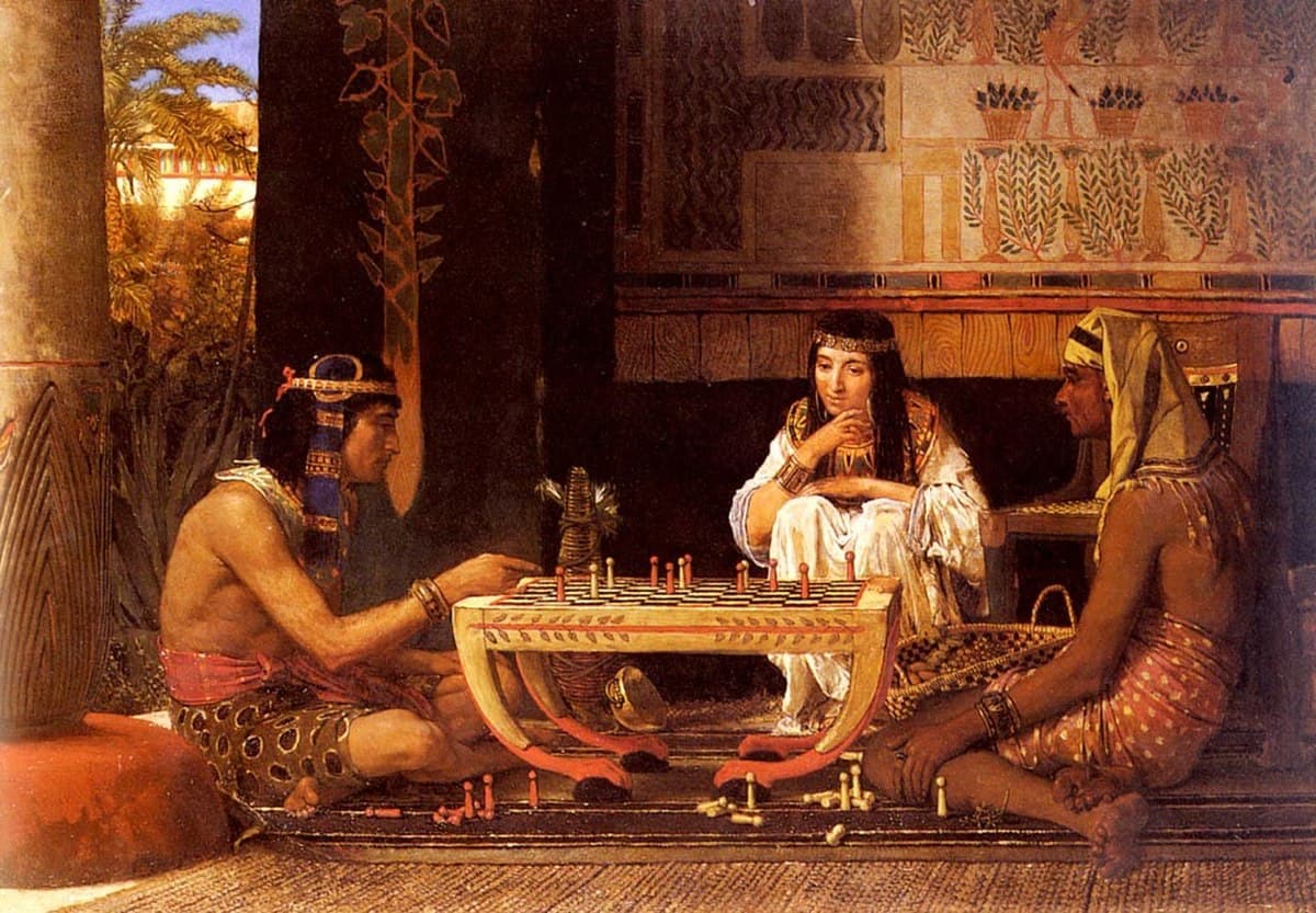 Egyptian Chess Players by Lawrence Alma-Tadema at Private Collection