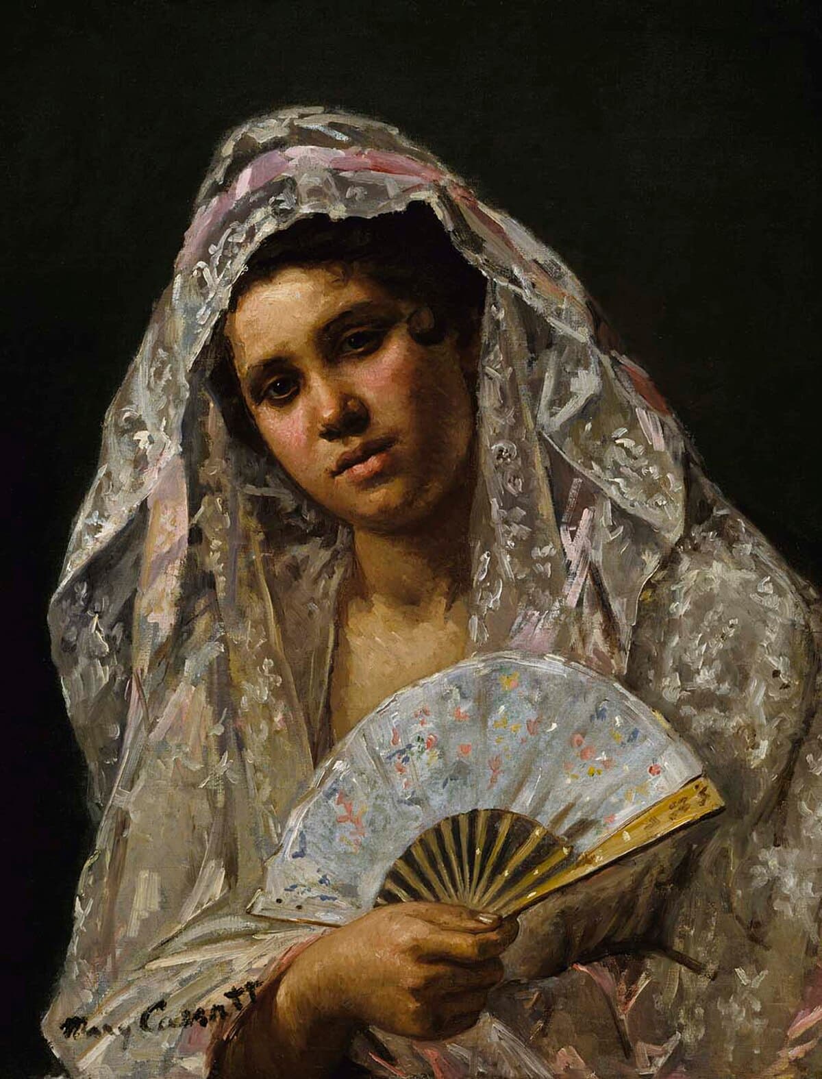 Spanish Dancer Wearing a Lace Mantilla by Mary Cassatt