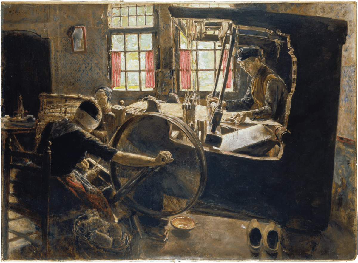 Spinning Workshop in Laren by Max Liebermann