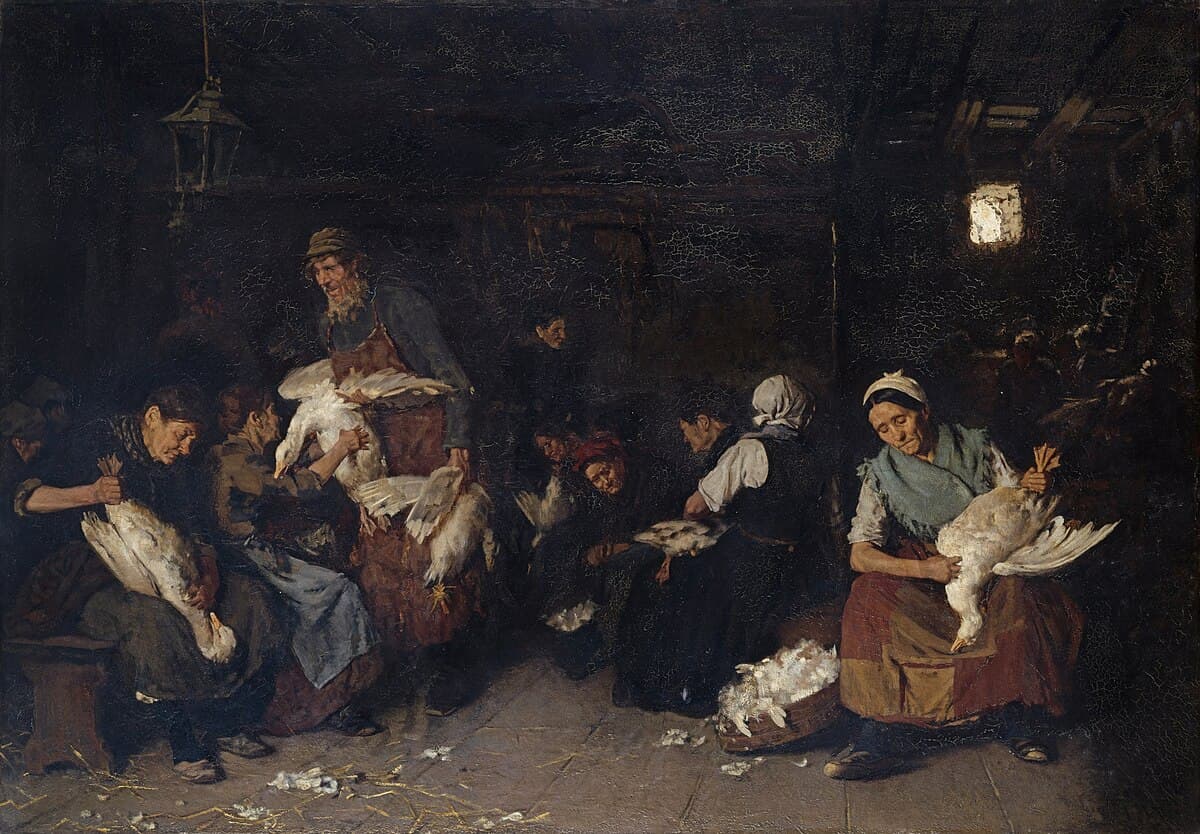 Women plucking geese by Max Liebermann