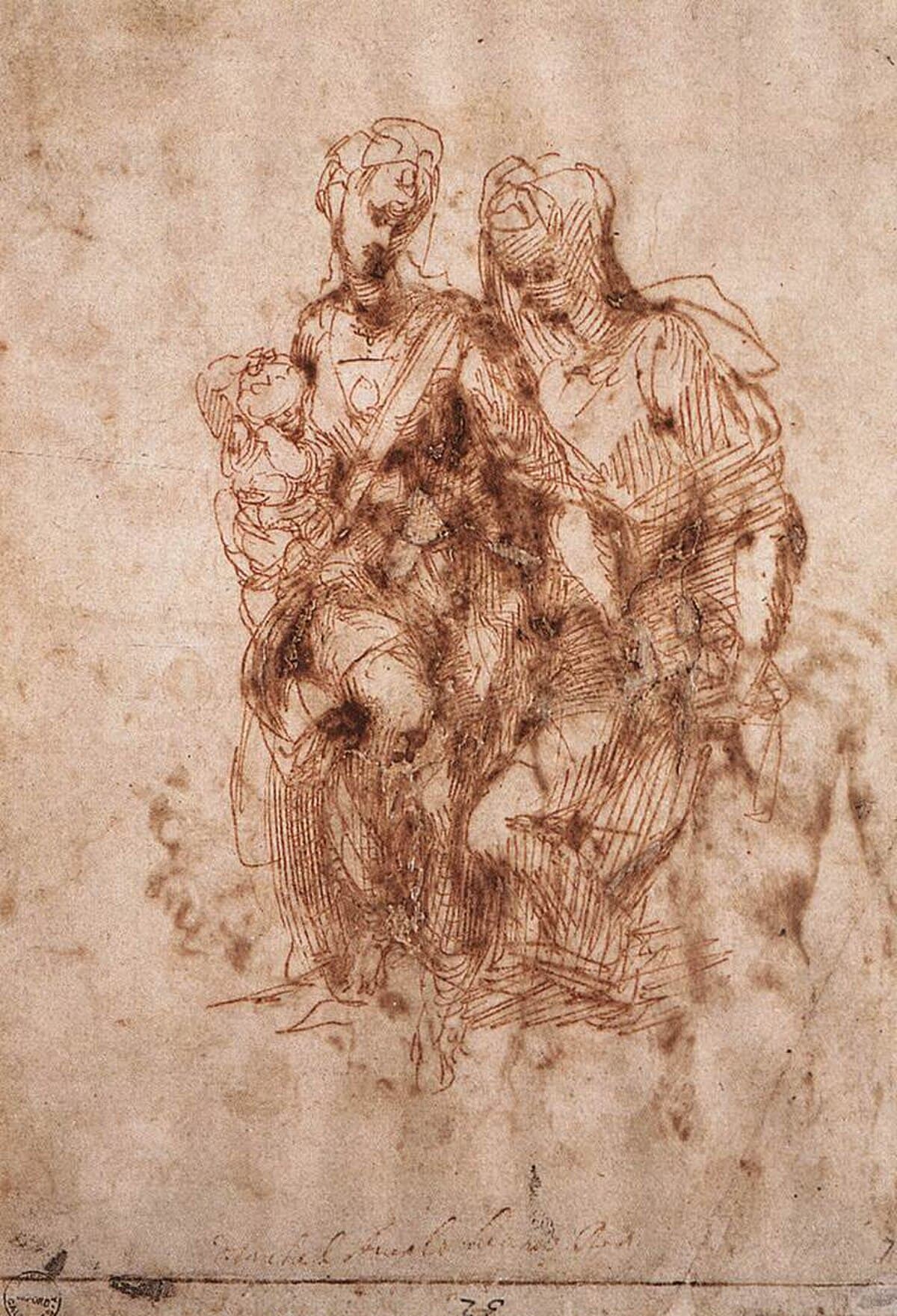 St. Anne with Virgin and Child Christ by Michelangelo
