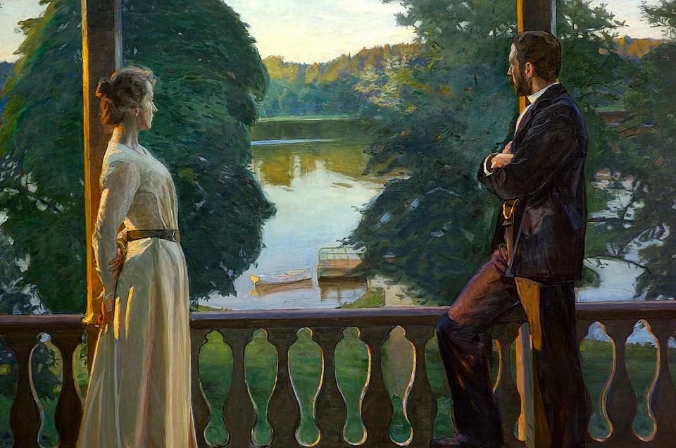 Nordic Summer Evening by Richard Bergh (1899), Oil on canvas at Gothenburg Museum of Art