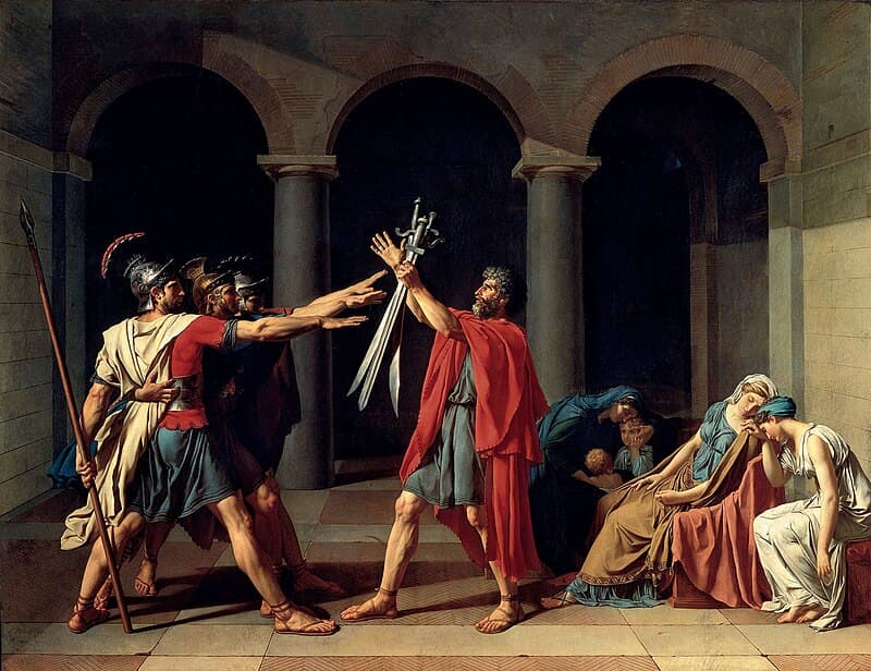 The Oath of the Horatii by Jacques-Louis David