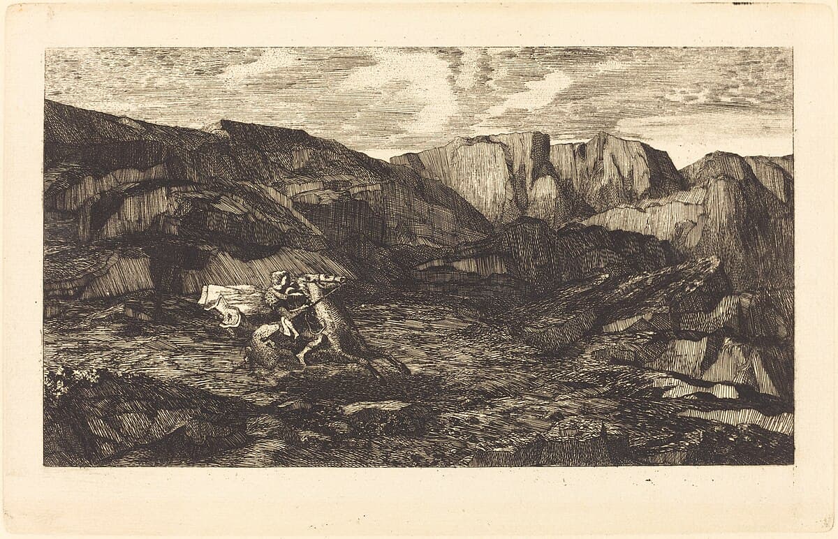 Fear by Odilon Redon at Private Collection