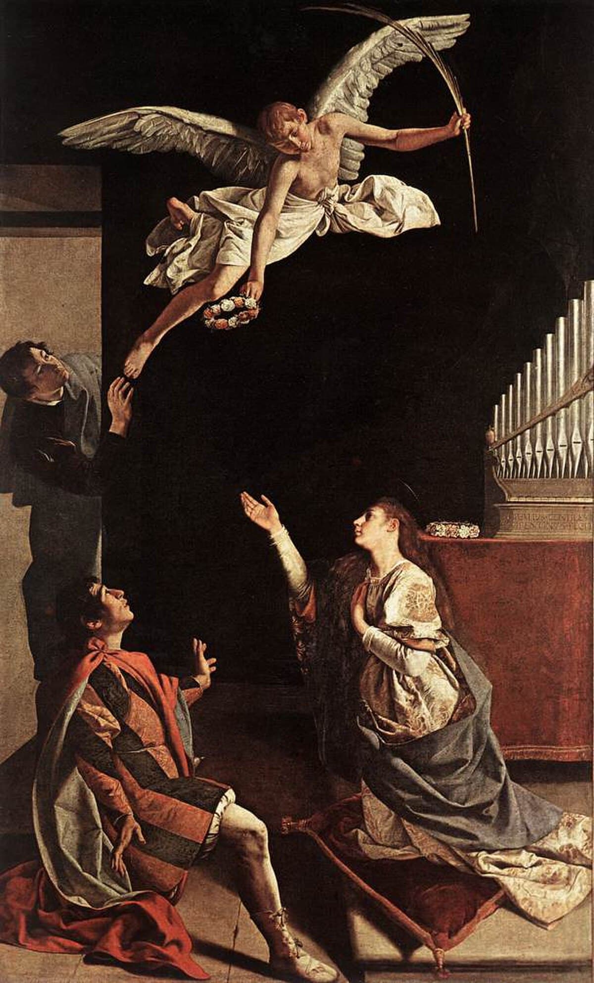 Saints Cecilia, Valerianus and Tiburtius by Orazio Gentileschi