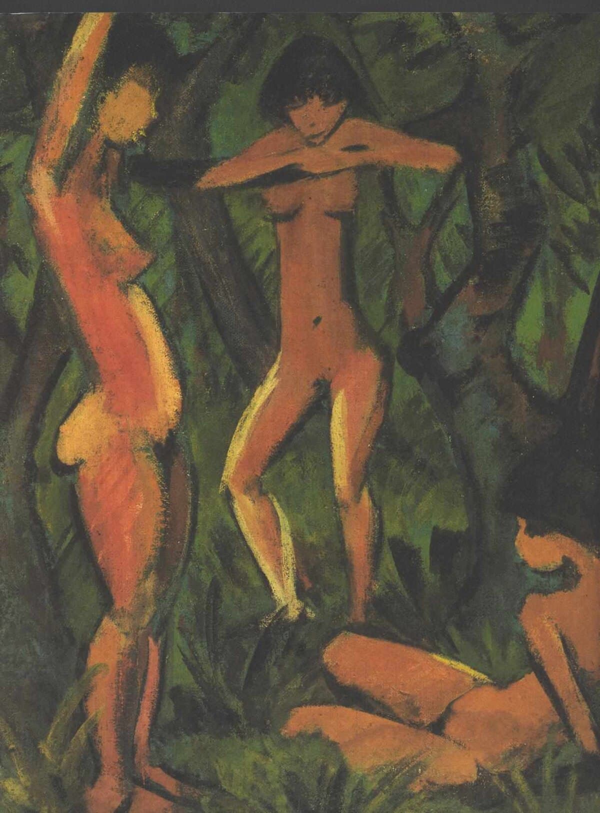 Three Nudes in the Forest by Otto Mueller at Sprengel Museum, Hanover