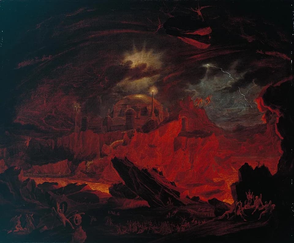Pandemonium by John Martin (1841), Oil on canvas at Louvre, Paris