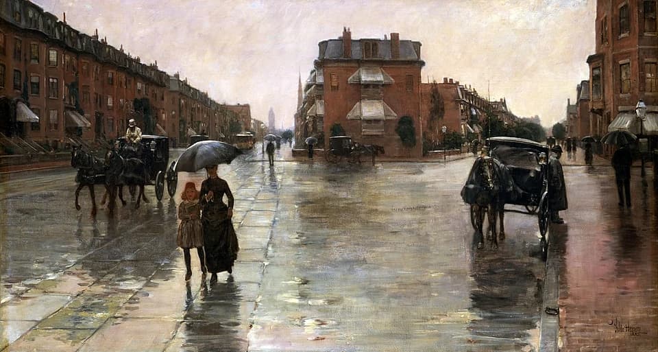 Paris Street; Rainy Day by Gustave Caillebotte (1877), Oil on canvas at Art Institute of Chicago