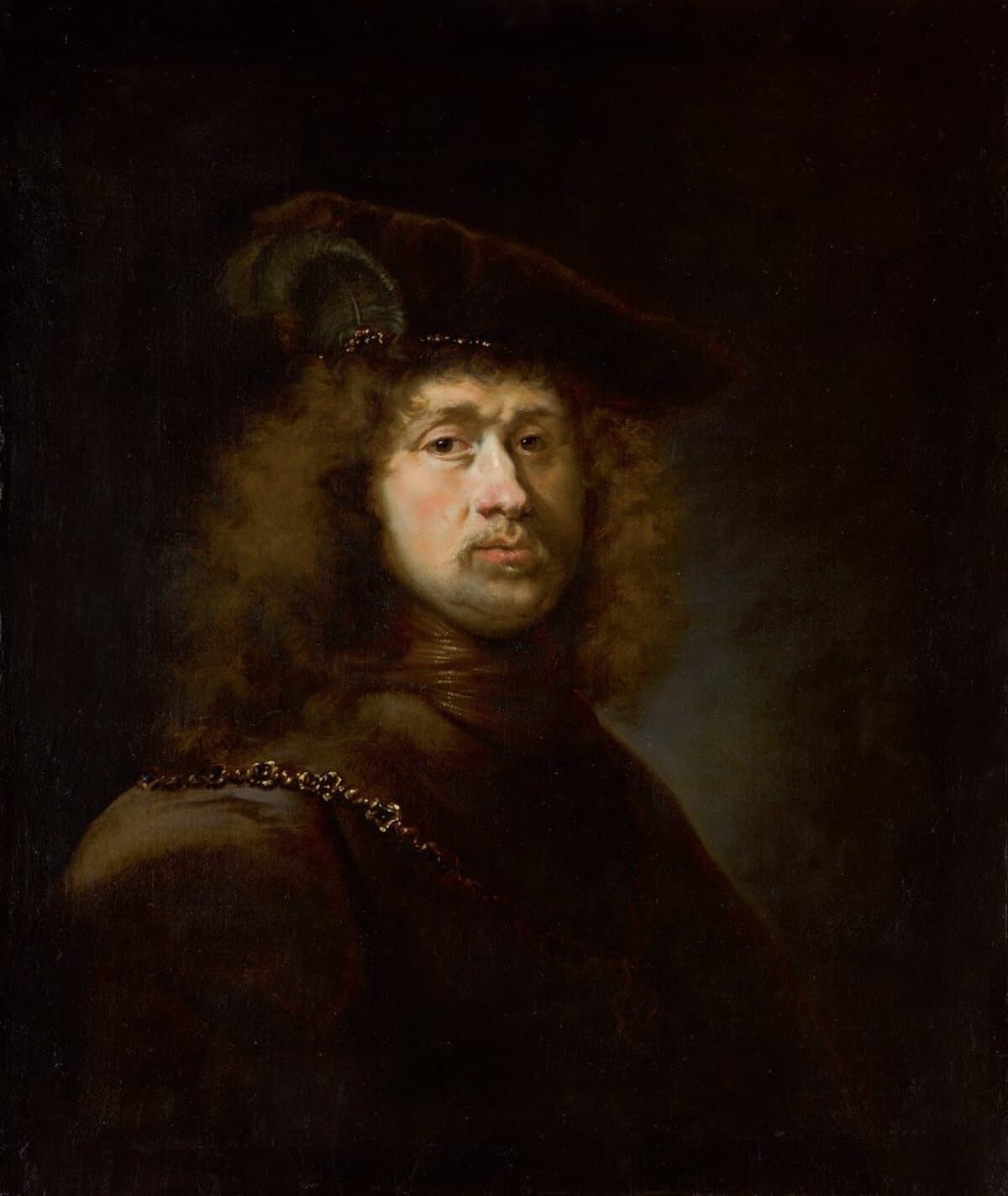 Portrait of a gentleman wearing a beret by Parmigianino