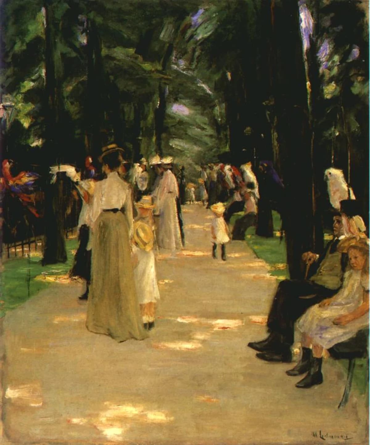 The Parrot Walk by Max Liebermann (1902), Oil on canvas at Kunsthalle Bremen