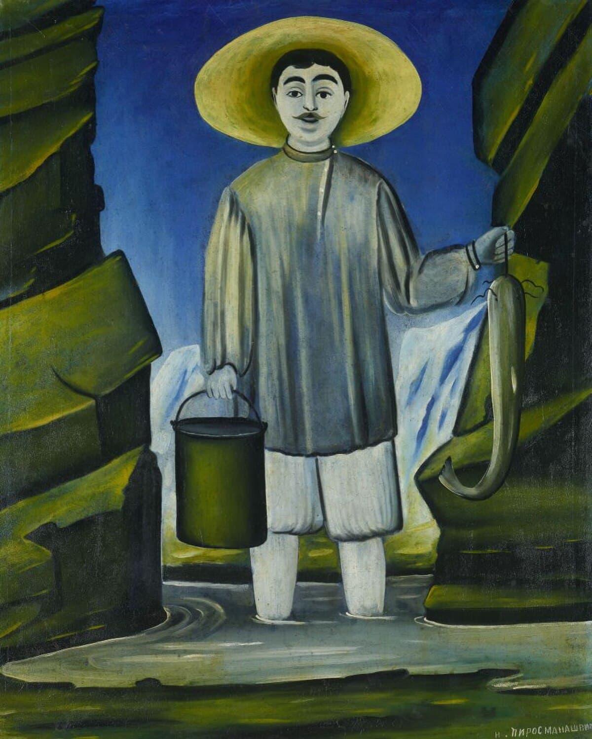 Fisherman on the Rocks by Paul Cézanne