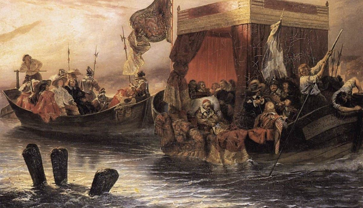 The State Barge of Cardinal Richelieu on the Rhone by Paul Delaroche