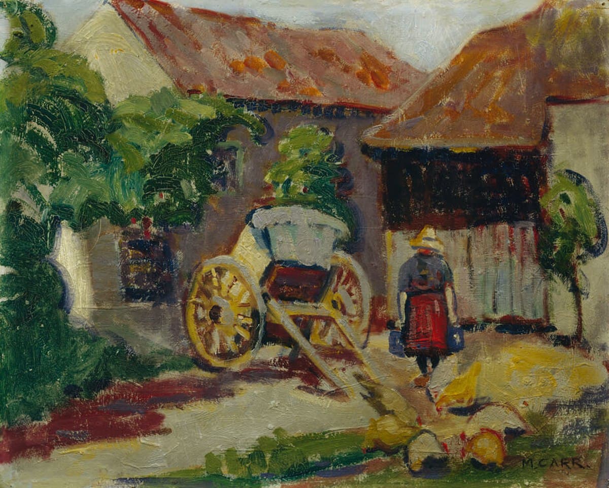 Tree in the farm yard by Paul Gauguin