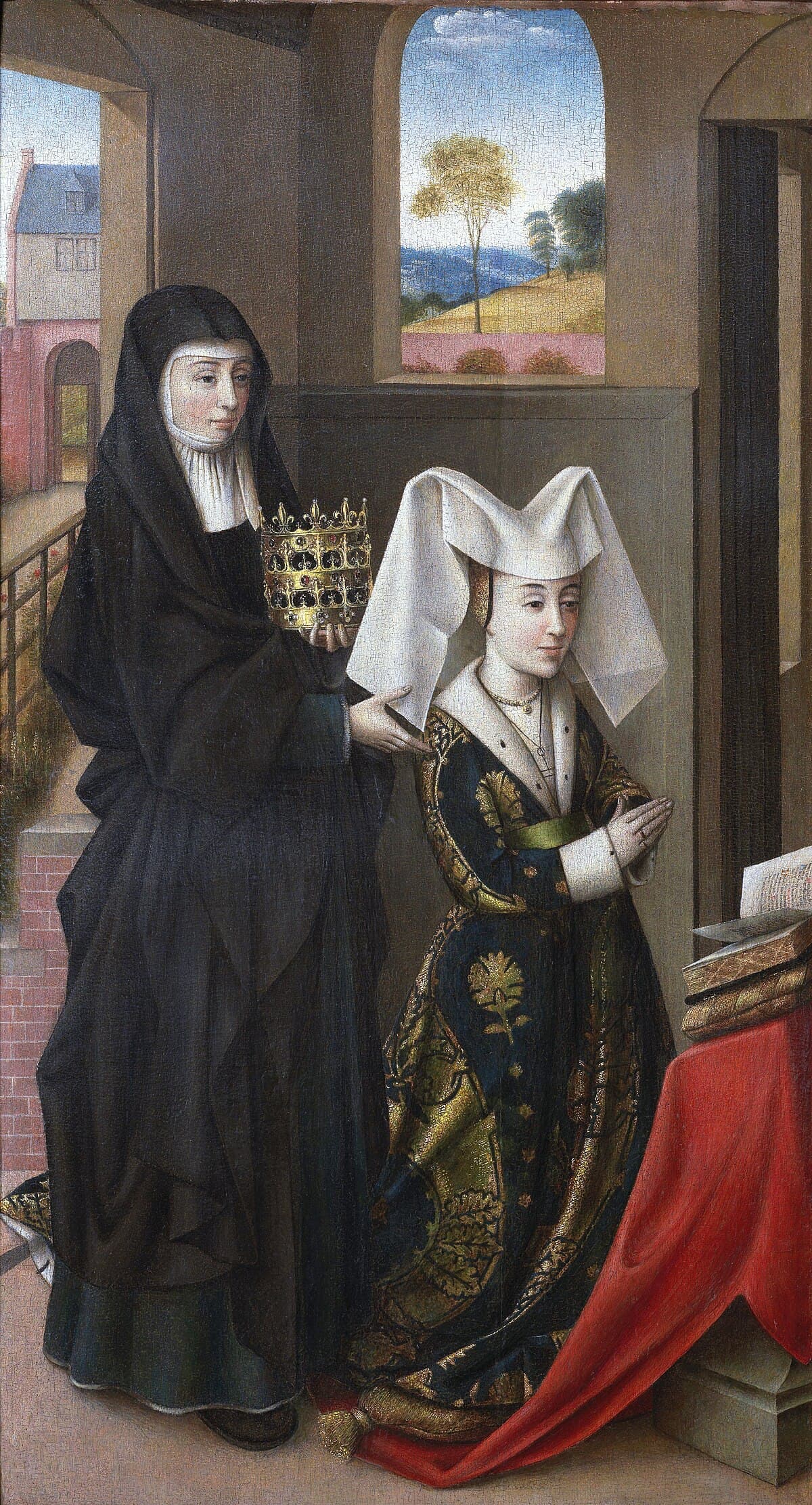 Isabella Of Portugal With St. Elizabeth by Petrus Christus at Groeningemuseum