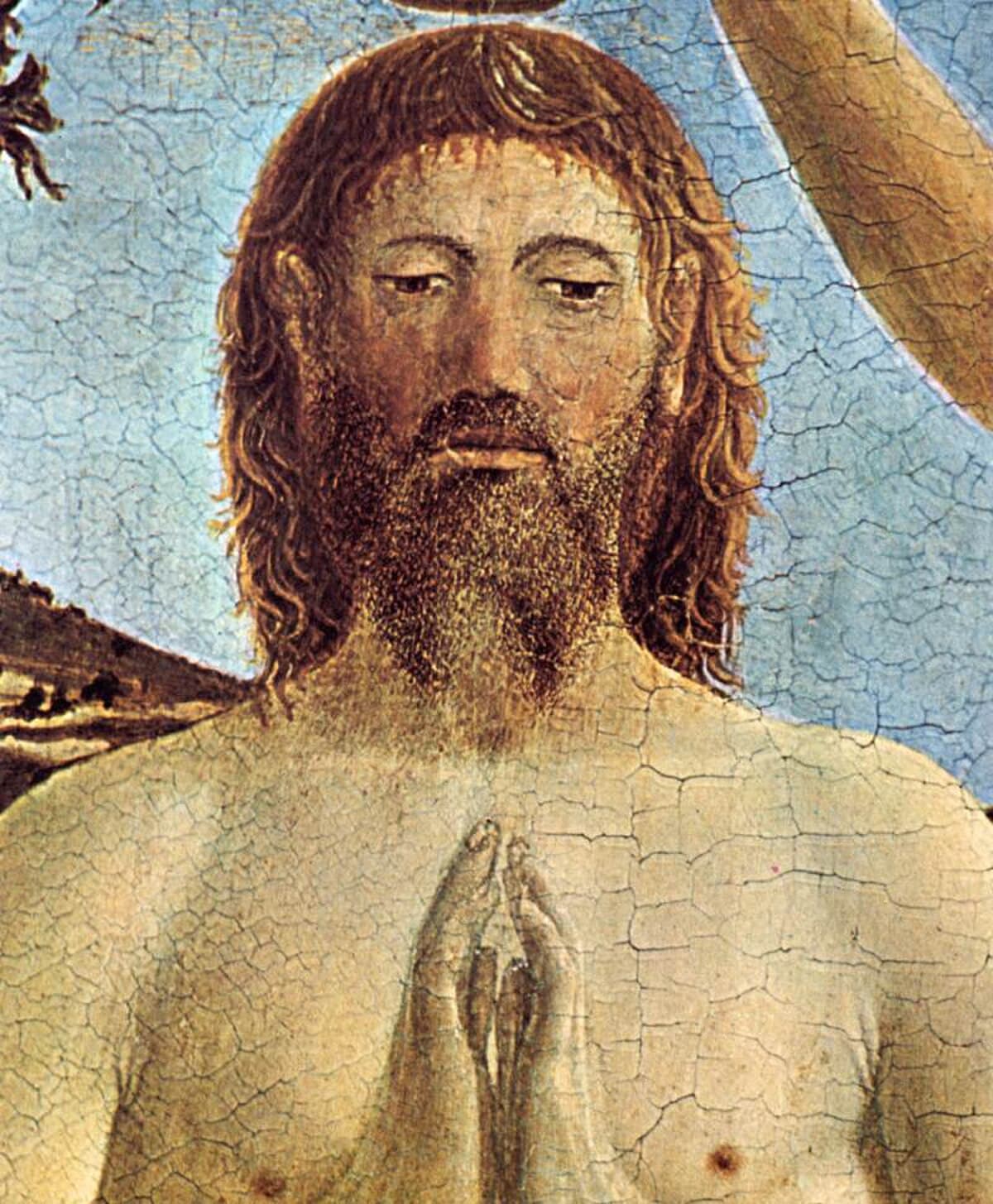 Baptism of Christ (detail) by Piero della Francesca