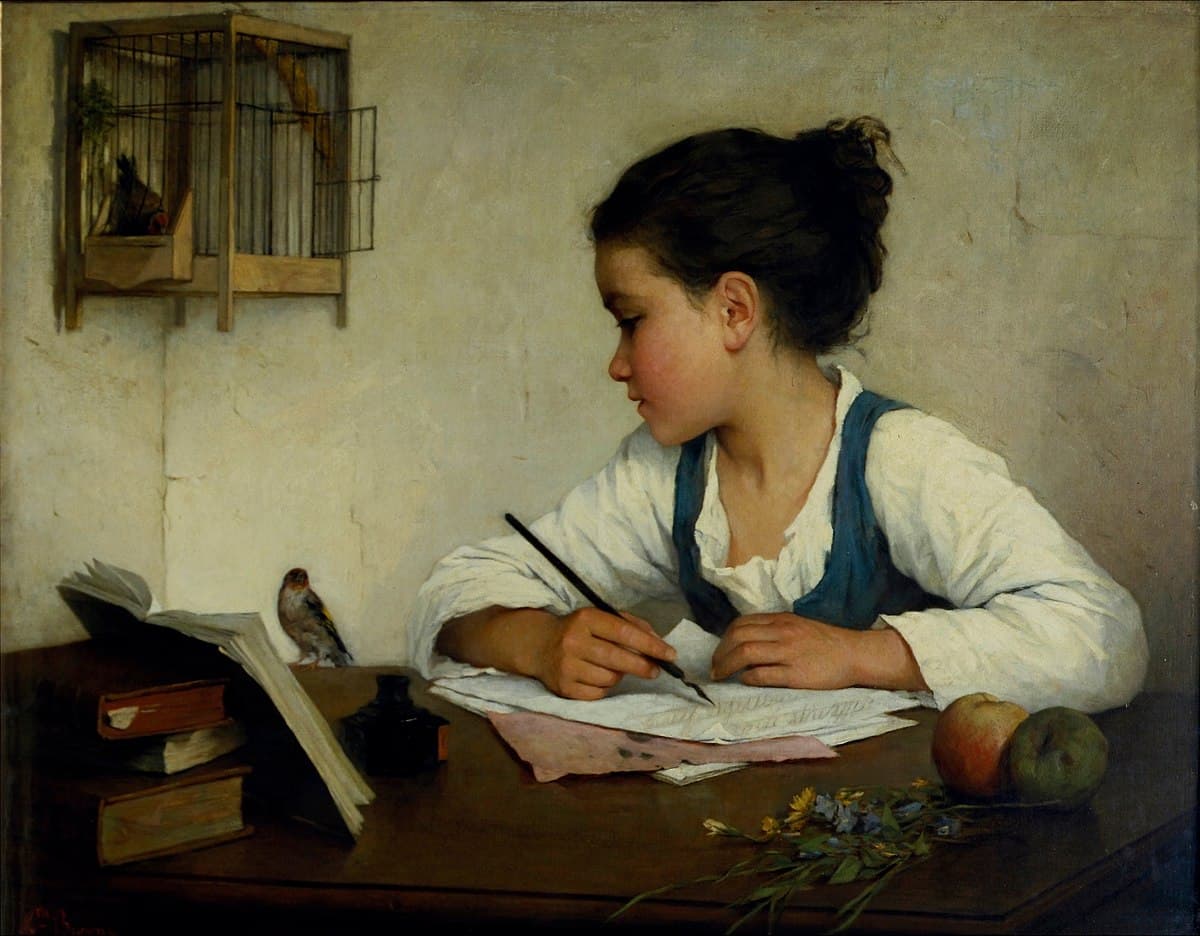 Girl Writing by Piet Mondrian