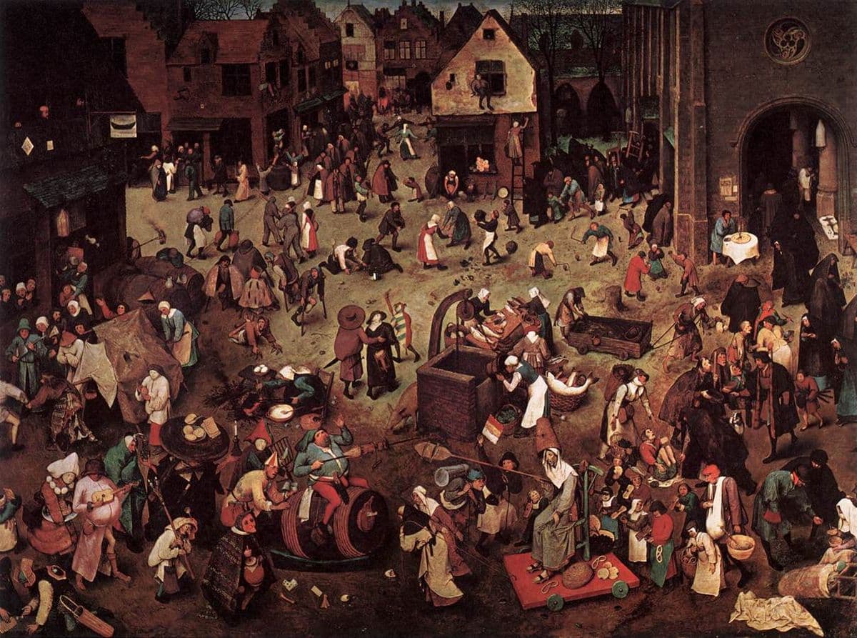 The Fight between Carnival and Lent by Pieter Bruegel the Elder at Kunsthistorisches Museum
