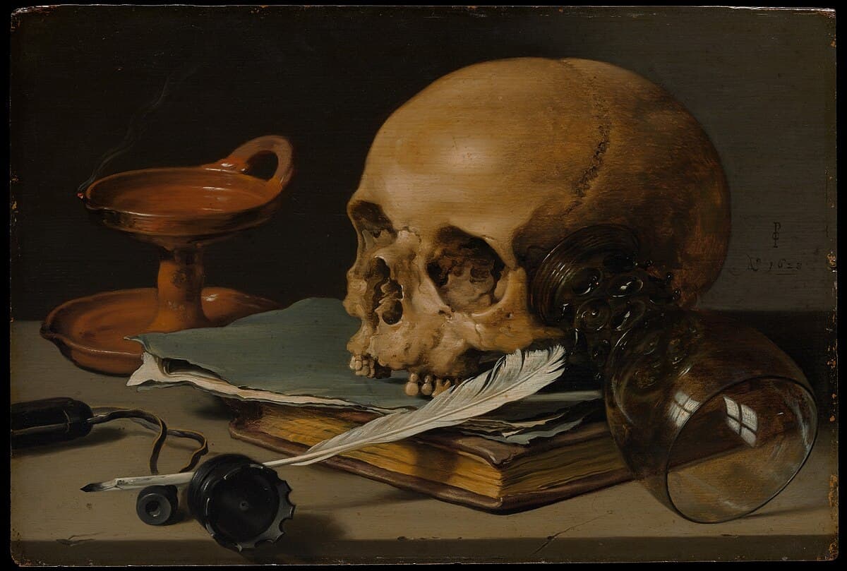 Still Life. Skull and Writing Quill by Pieter Claesz at The Metropolitan Museum of Art