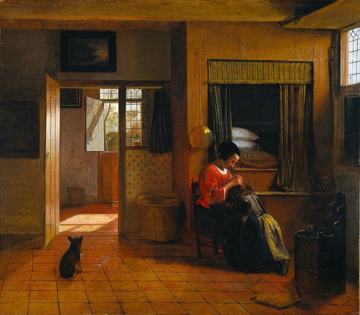 Interior with a Mother delousing her Child by Pieter de Hooch