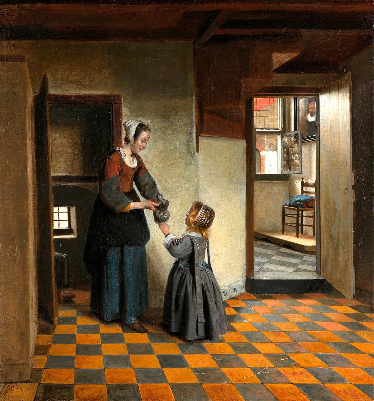Woman and a Child in a Pantry by Pieter de Hooch