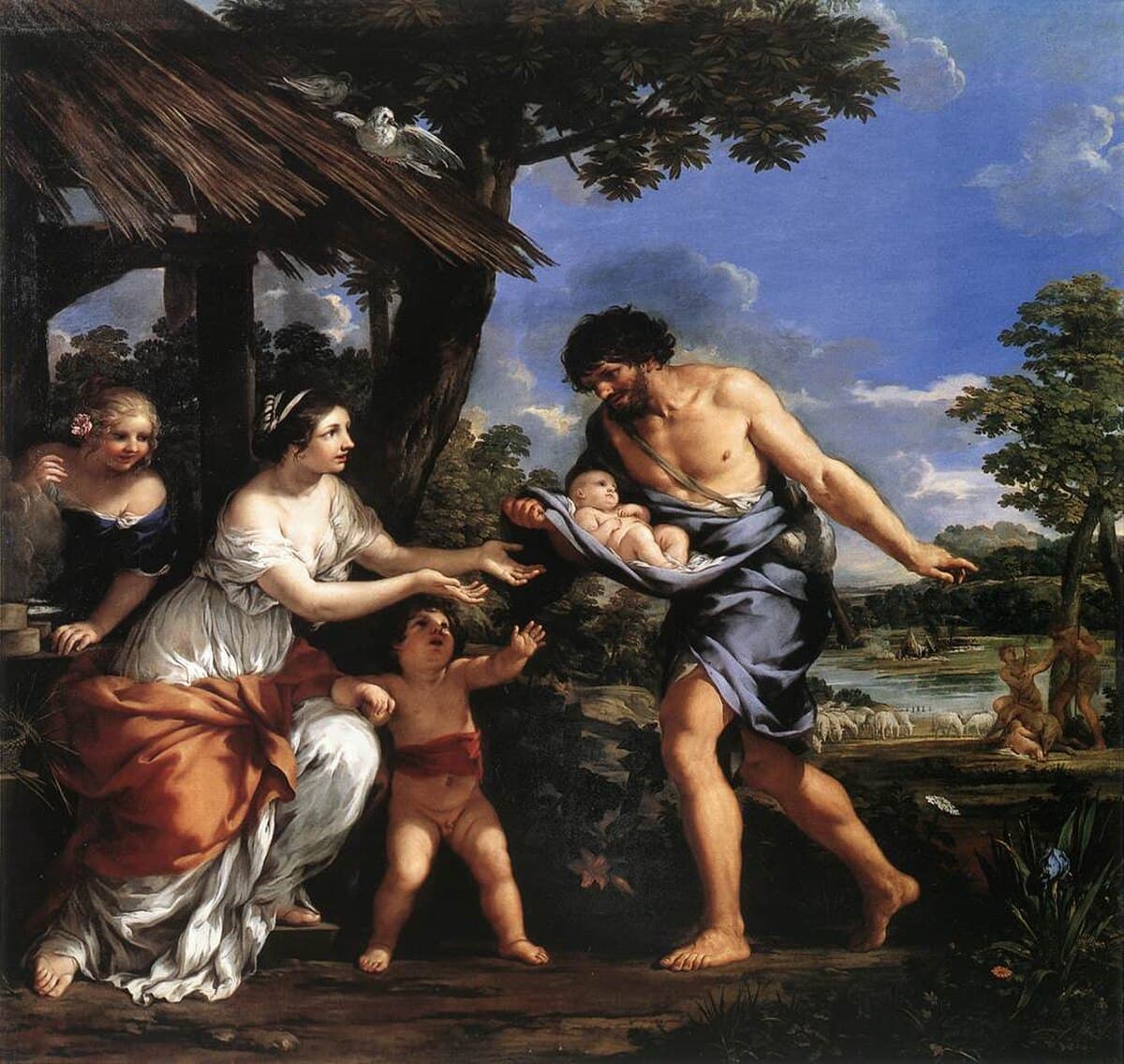 Romulus and Remus Given Shelter by Faustulus by Pietro da Cortona