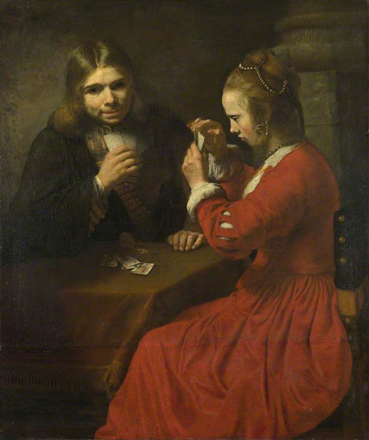 A Man Playing Cards by Rembrandt van Rijn