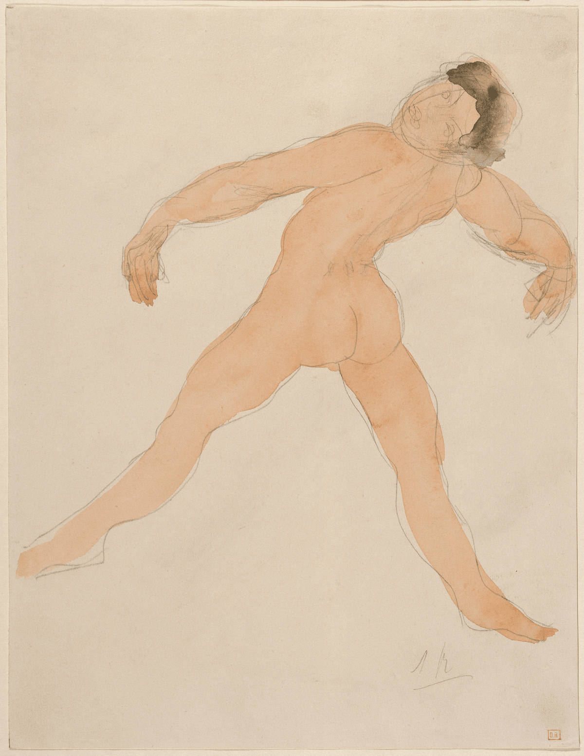 A Study of a Female Nude Seen from the Back by Rembrandt van Rijn