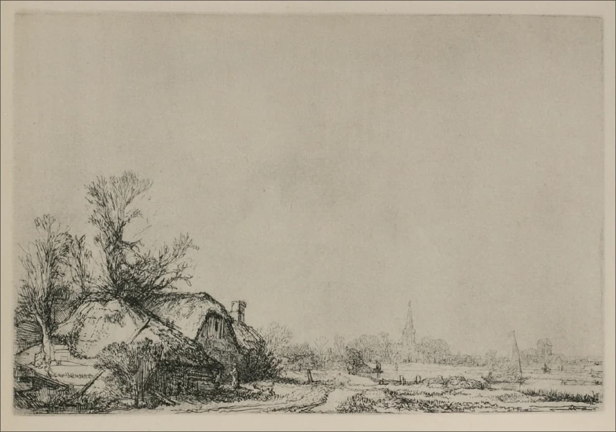 A Village with a River by Rembrandt van Rijn
