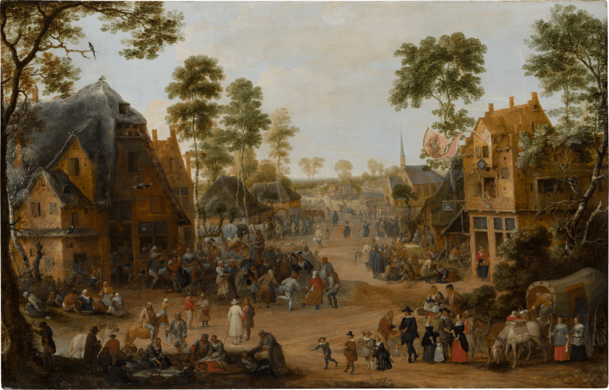 A Village with a Square Tower by Rembrandt van Rijn