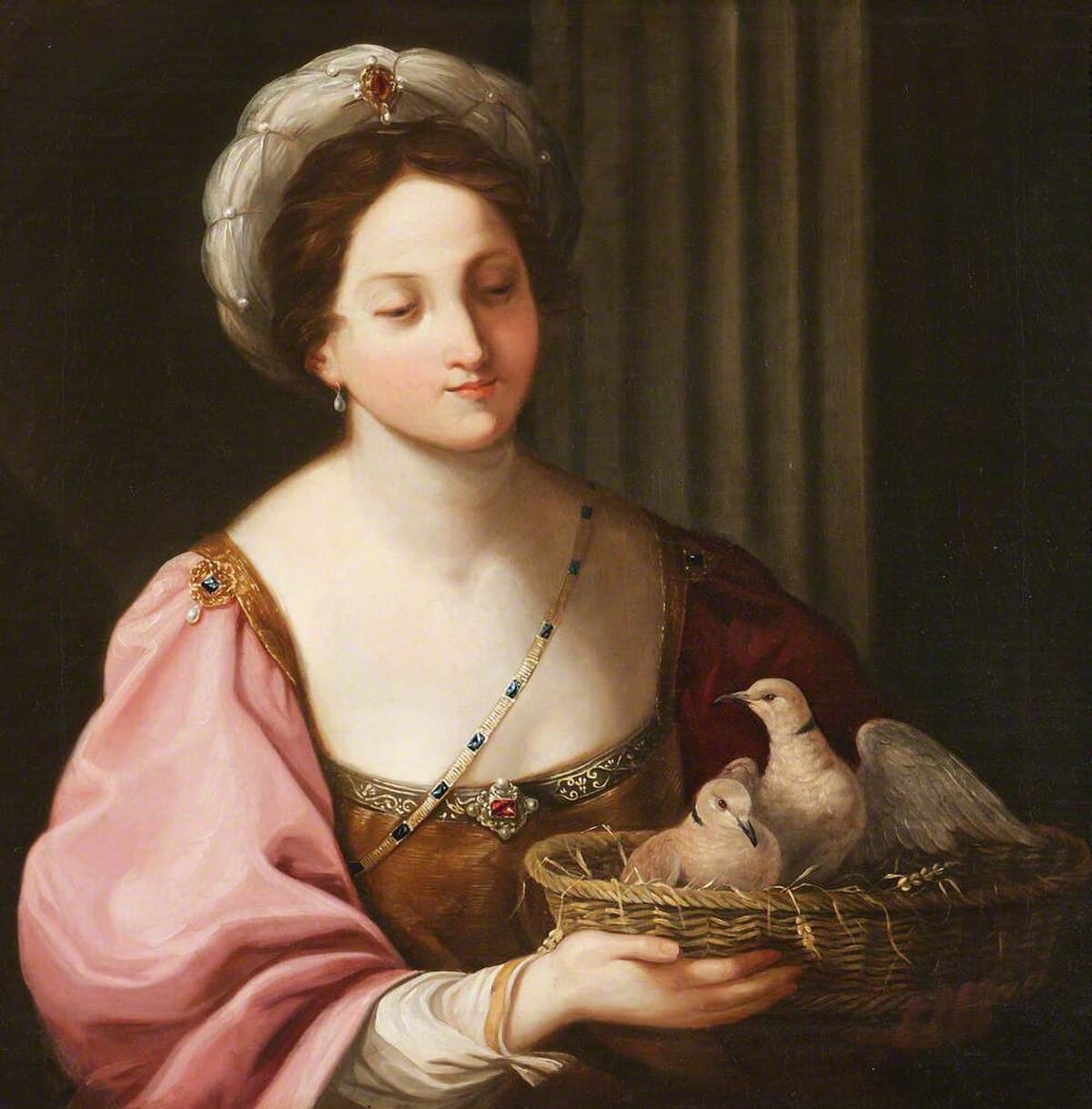 A Young Woman with a Basket by Rembrandt van Rijn
