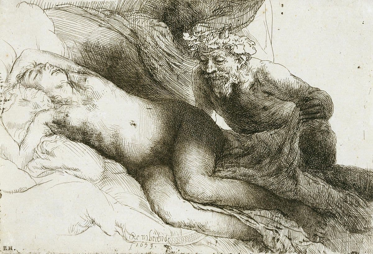 Antiope and Jupiter by Rembrandt van Rijn