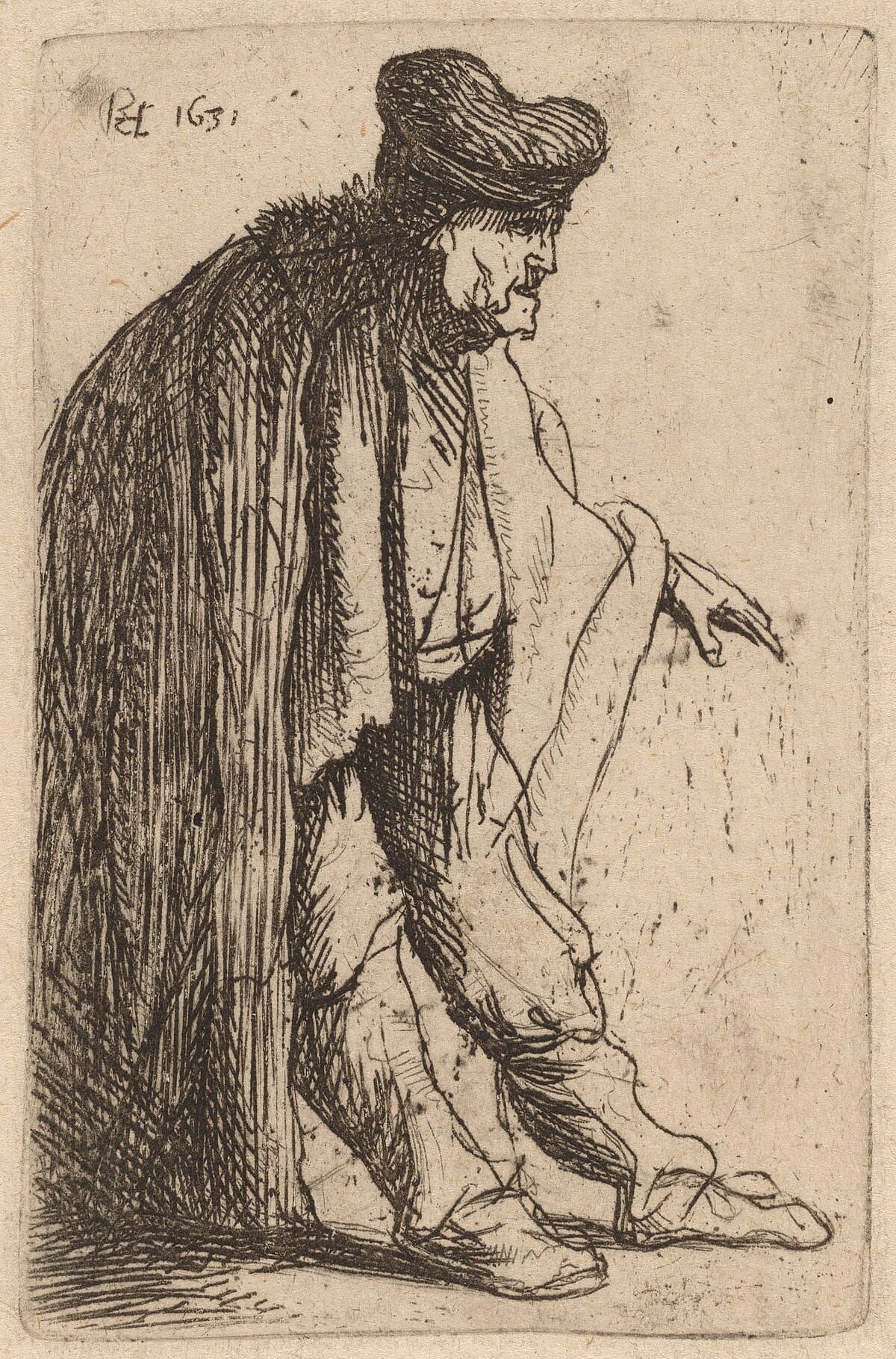Beggar with his left hand extended by Rembrandt van Rijn
