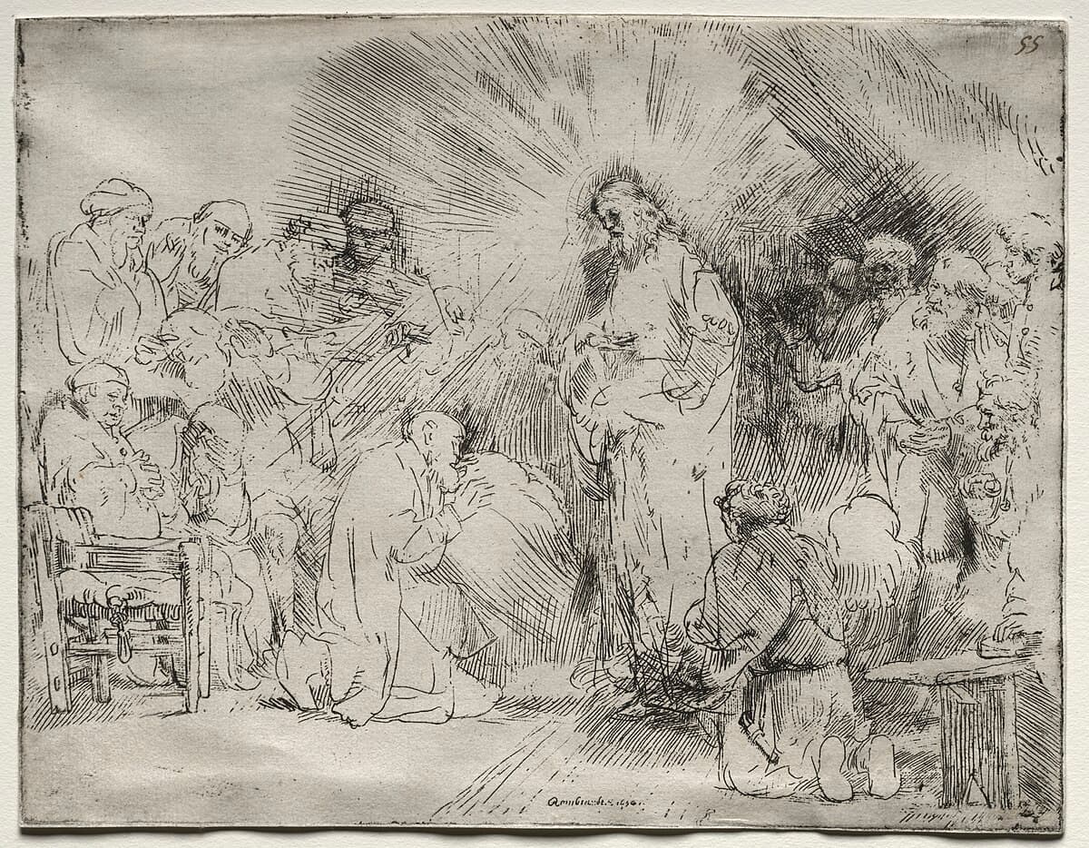 Christ appearing to the apostles by Rembrandt van Rijn