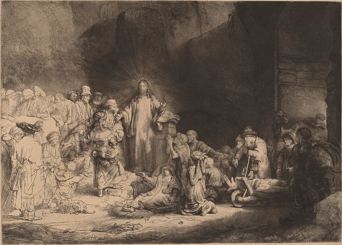 Christ preaching by Rembrandt van Rijn