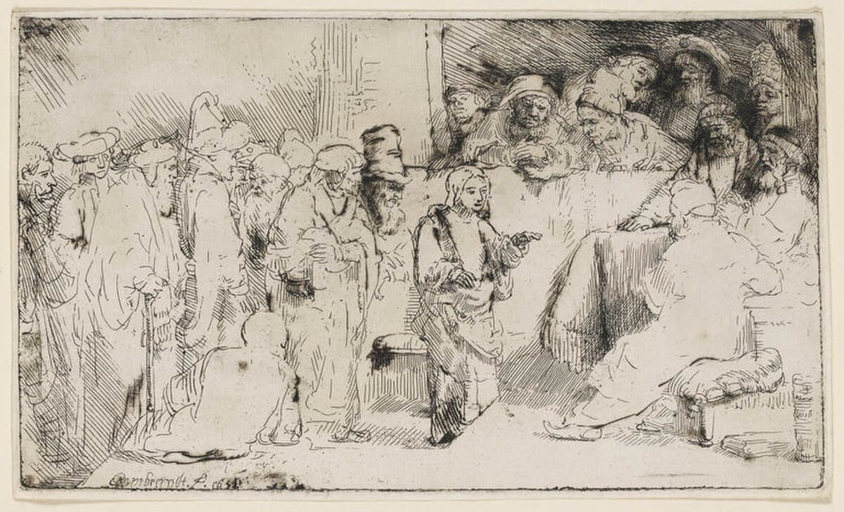 Jesus Disputing with the Doctors by Rembrandt van Rijn