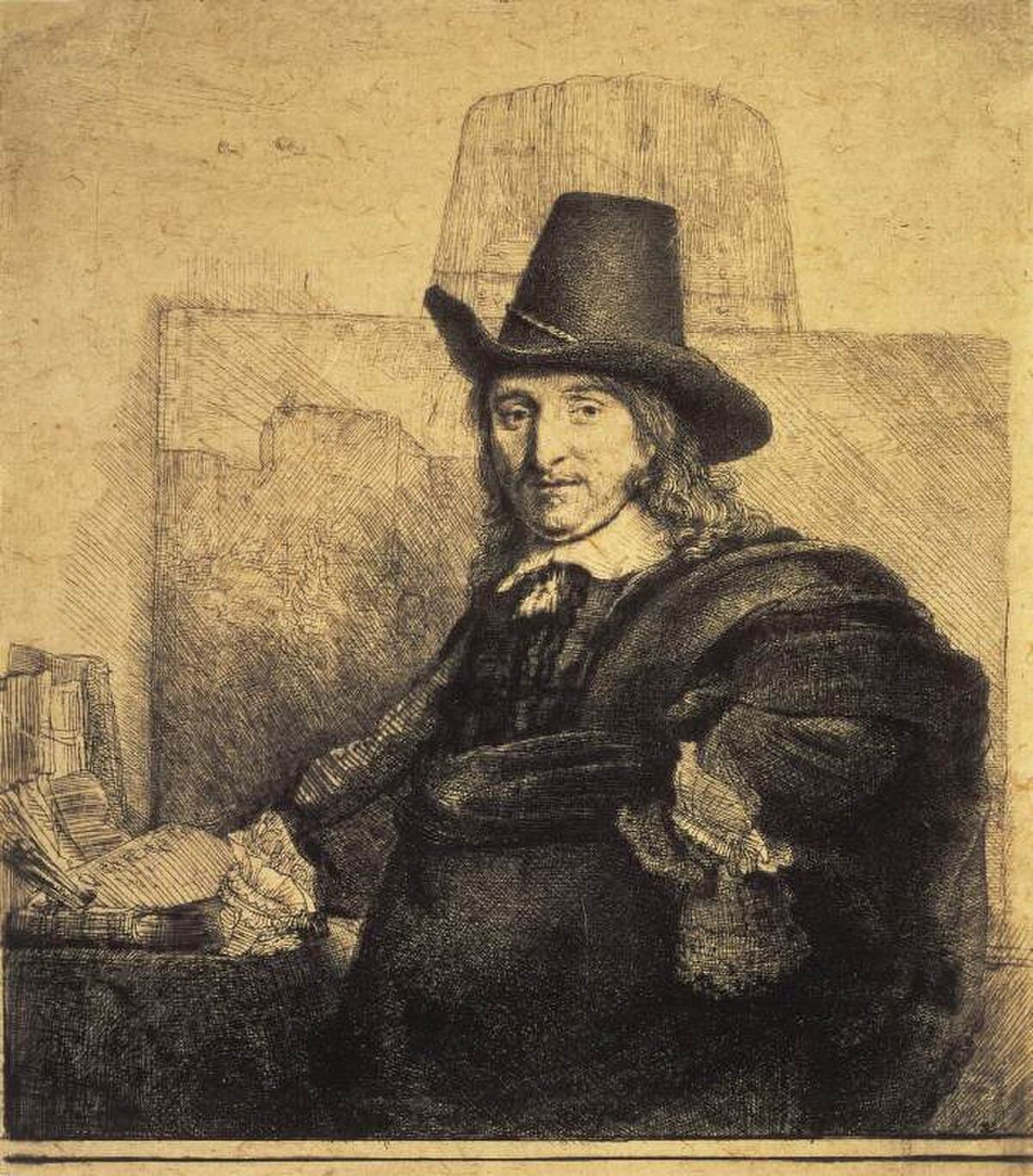 Portrait of Jan Asselyn by Rembrandt van Rijn