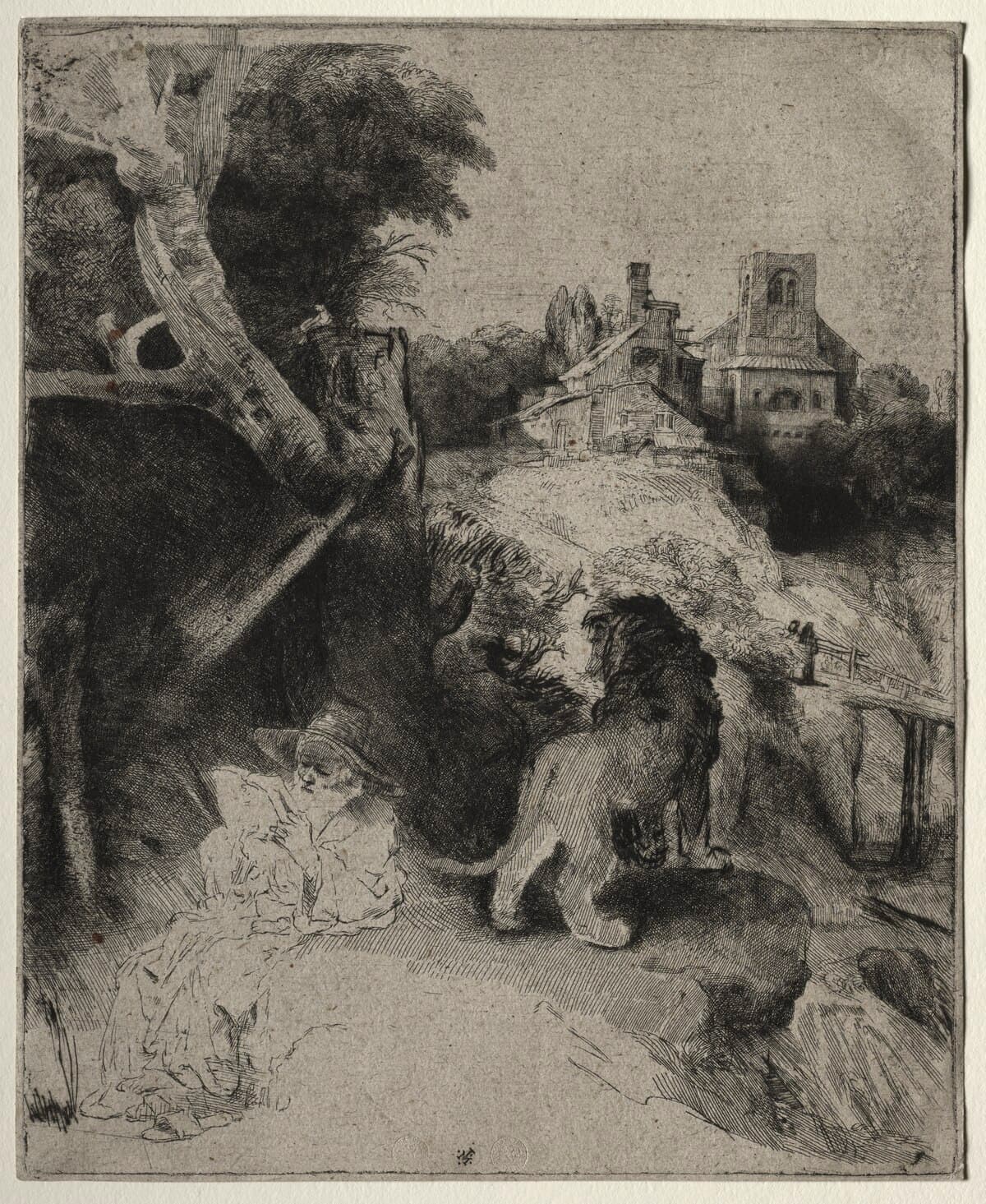 St. Jerome reading by Rembrandt van Rijn