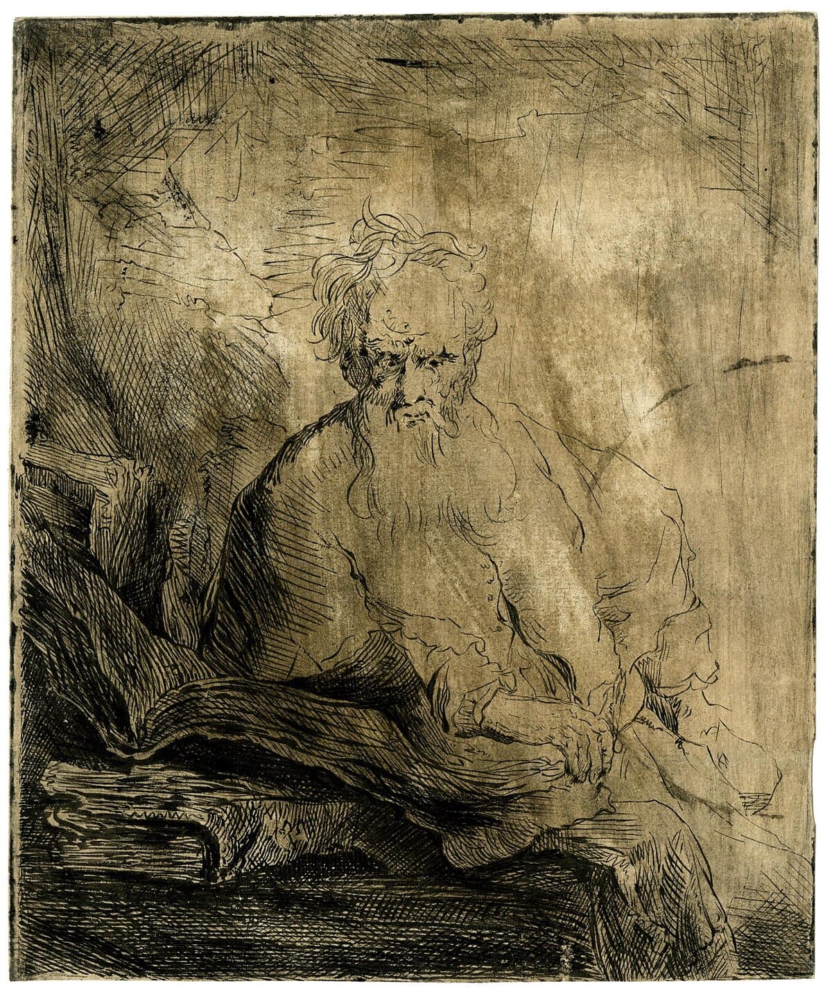 St. Paul in meditation by Rembrandt van Rijn