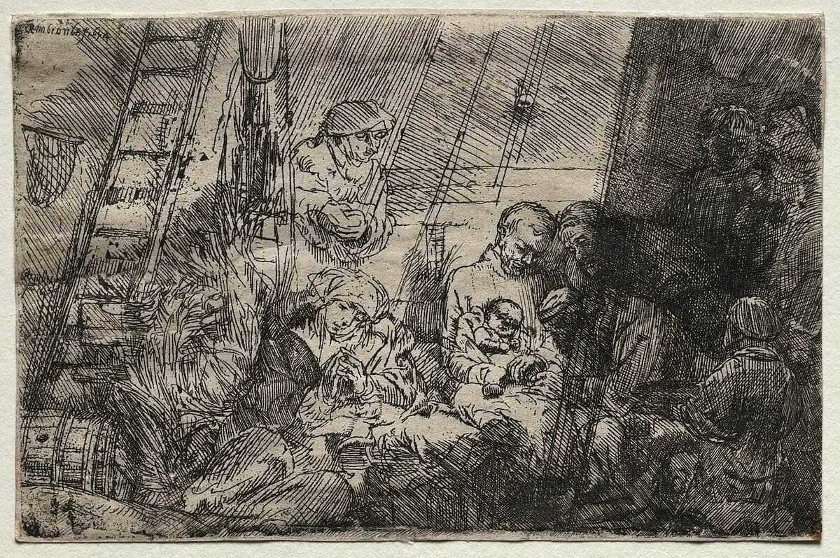 The circumcision in the stable by Rembrandt van Rijn
