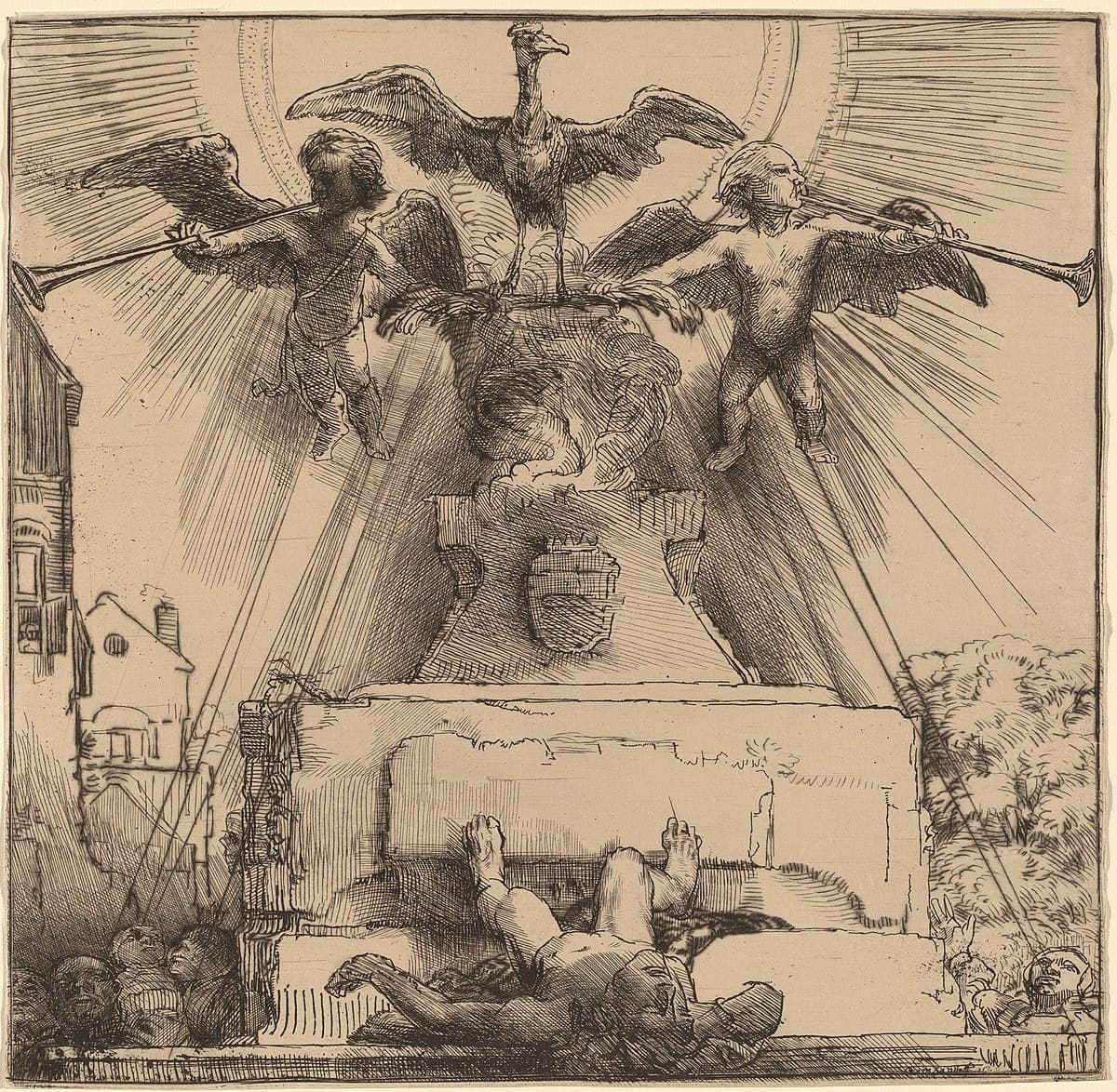 The phoenix or the statue overthrown by Rembrandt van Rijn at Art Institute of Chicago