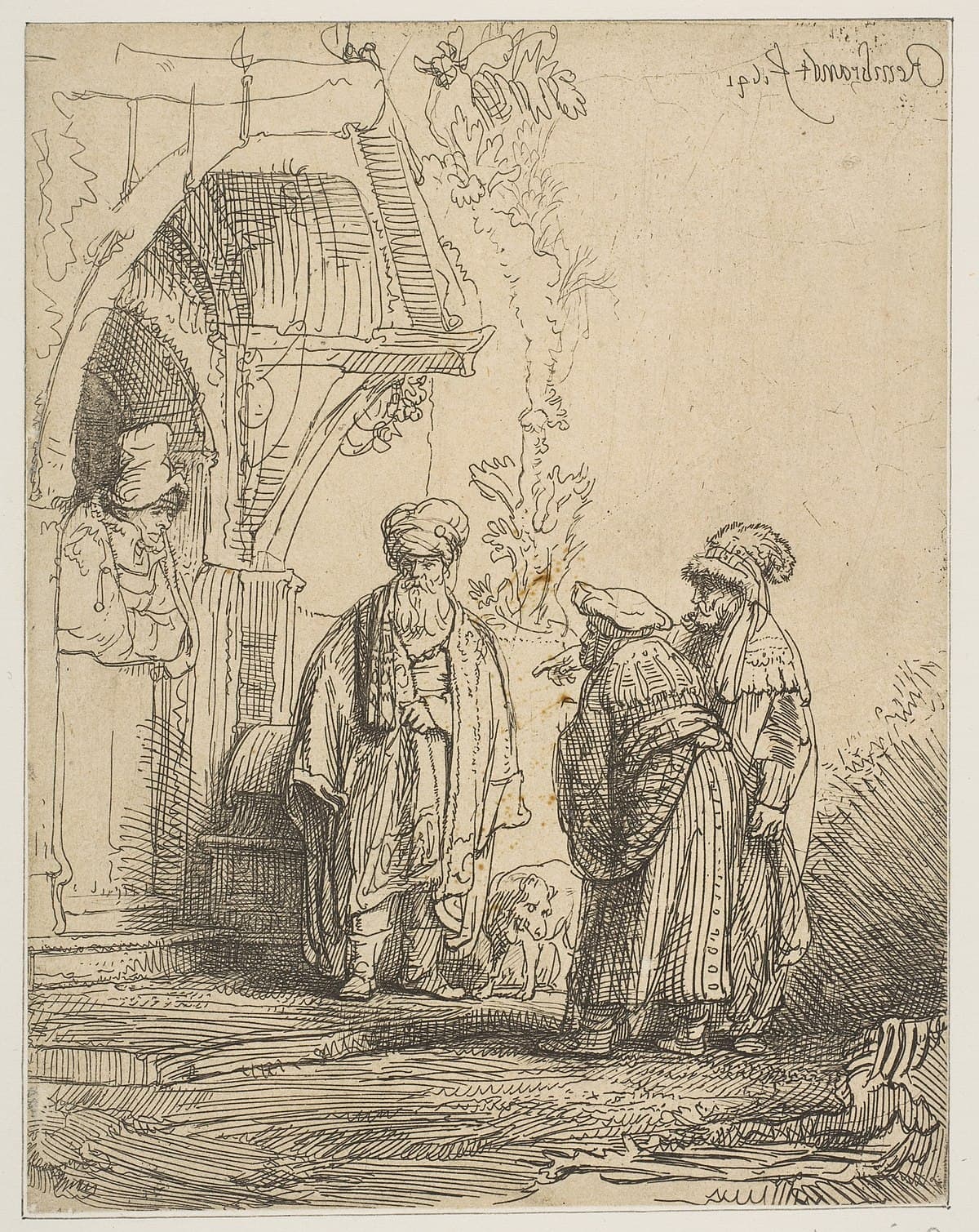Three oriental figures (Jacob and Laban) by Rembrandt van Rijn at Art Institute of Chicago